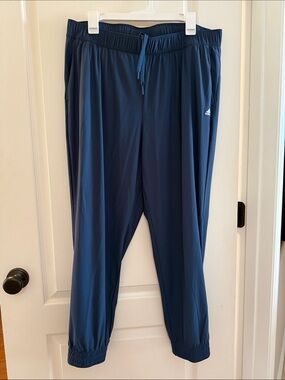 adidas Dark Blue Athletic Track Pants with Drawstring